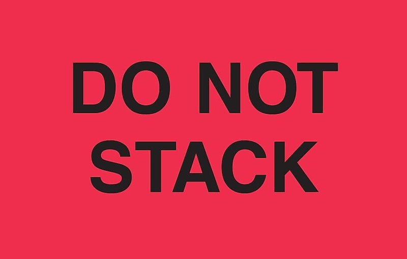 Decker Tape "Do Not Stack" Label, 3" x 5", 500/Roll (DL2345)