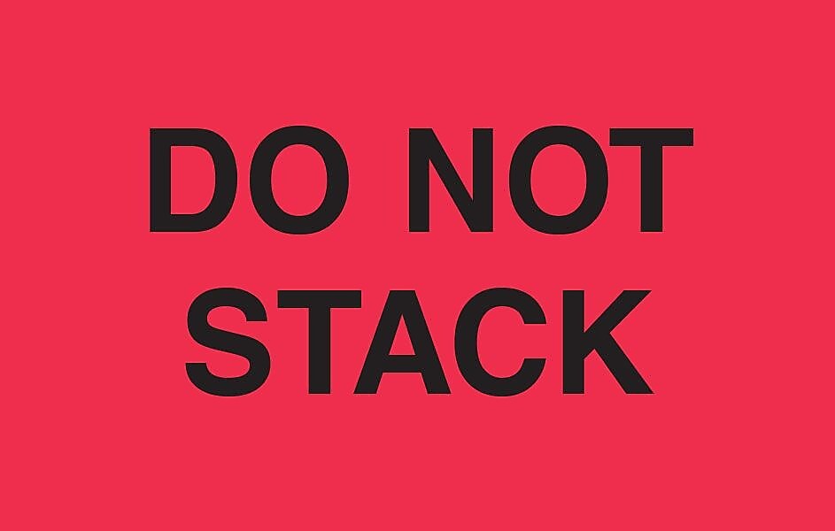 Decker Tape "Do Not Stack" Label, 3" x 5", 500/Roll (DL2345)