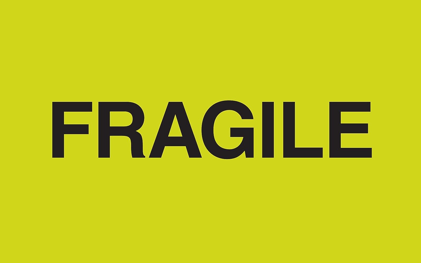 Decker Tape "Fragile" Label, 3" x 5", 500/Roll (DL2421)