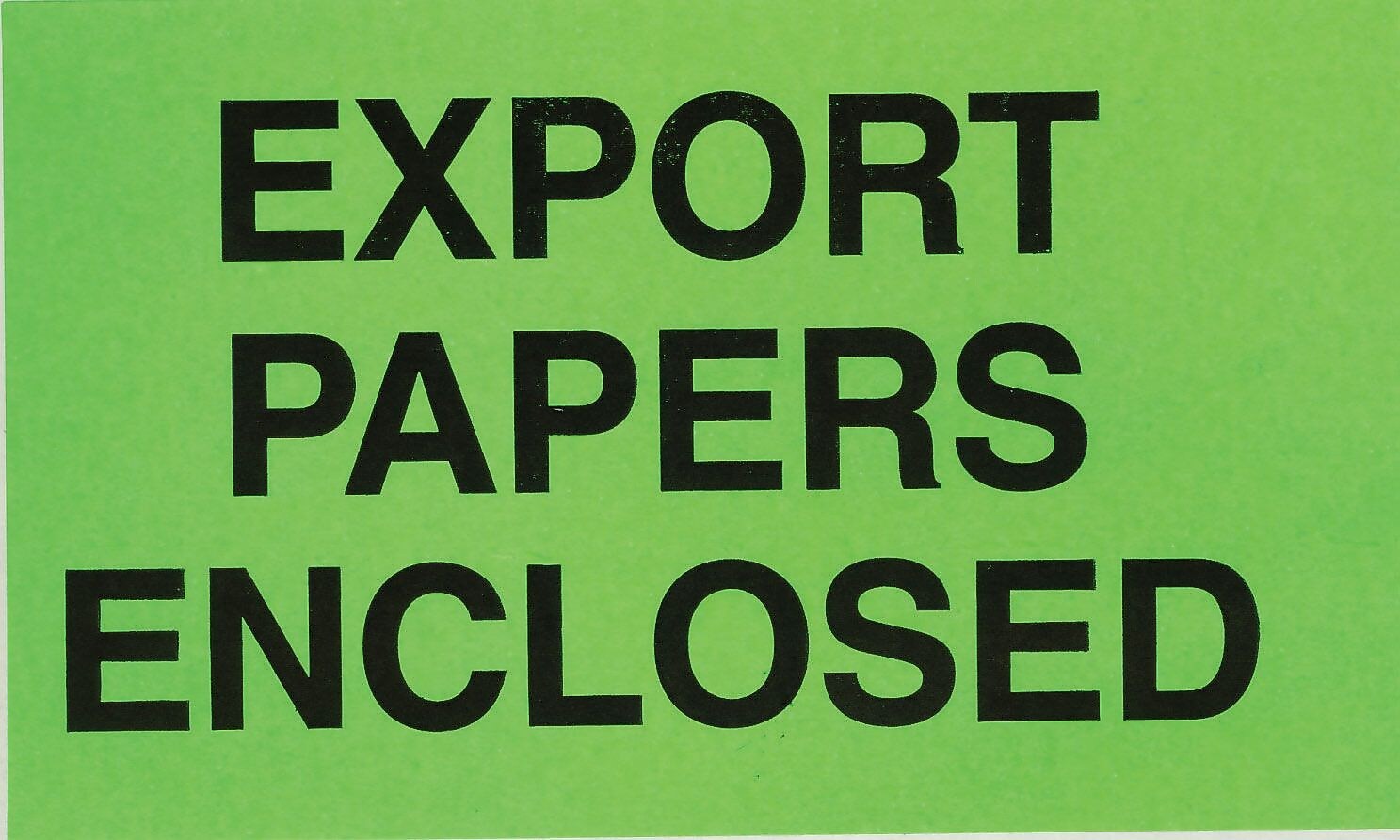 Decker Tape "Export Papers Enclosed" Label, 3" x 5", 500/Roll (DL2401)