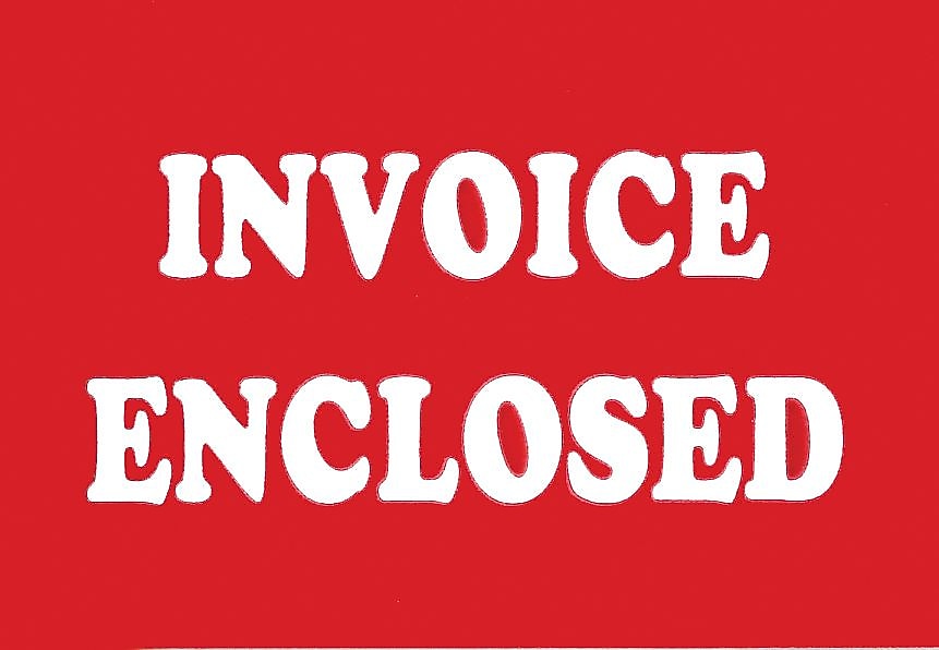 Decker Tape "Invoice Enclosed" Label, 2" x 3", 500/Roll (DL1670)