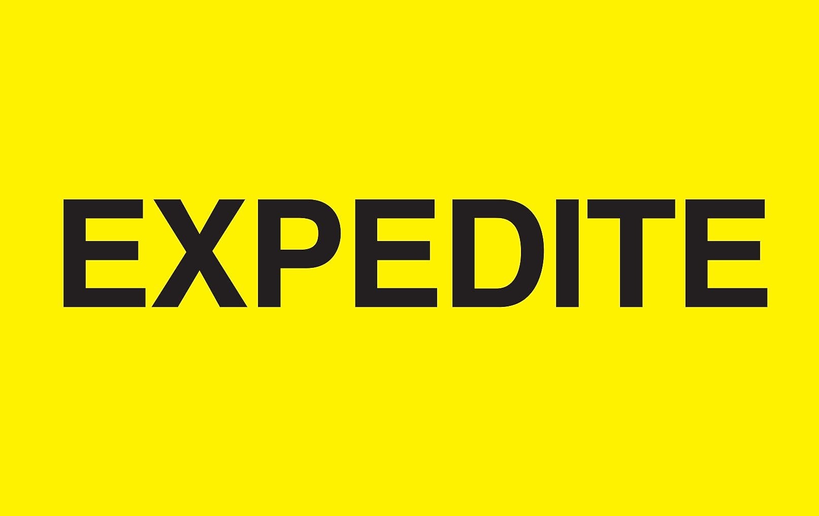 Decker Tape "Expedite" Label, 3" x 5", 500/Roll (DL2381)