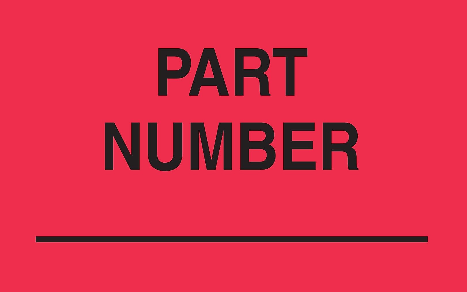Decker Tape "Part Number" Label, 3" x 5", 500/Roll (DL3201)