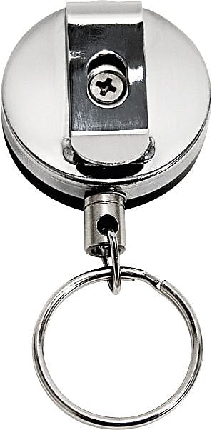Advantus® 18" Heavy-Duty Retractable ID Card Reel, Black/Chrome, 6/Pack