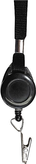 Advantus 36" Lanyard With Retractable ID Reel and Badge Clip, Black, 12/Pack (AVT75549)