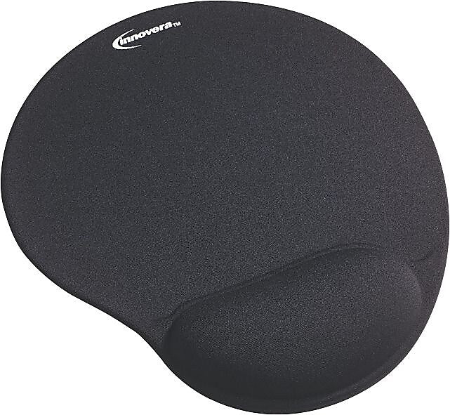 Innovera Gel Mouse Pad/Wrist Rest Combo, Black (IVR50448)