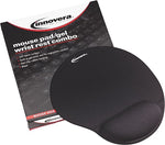 Innovera Gel Mouse Pad/Wrist Rest Combo, Black (IVR50448)