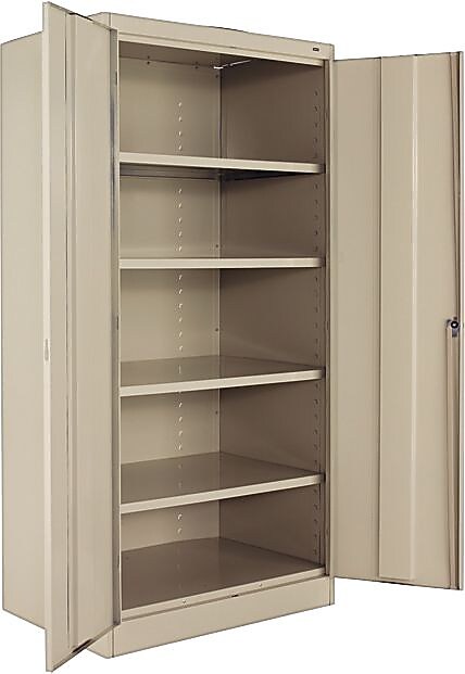 Tennsco® Standard Steel Storage Cabinet, Non-Assembled, 72Hx36Wx24D", Putty