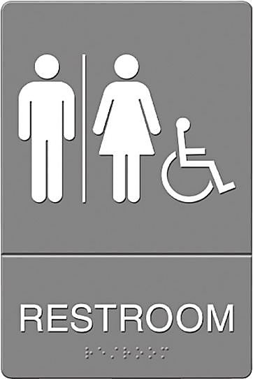 U.S. Stamp & Sign Headline ADA "RESTROOM" Sign, 6" x 9" (UST4811)