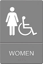 U.S. Stamp & Sign Headline ADA "WOMEN ACCESSIBLE" Sign, 6" x 9" (UST4814)