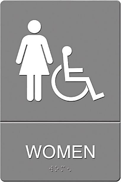 U.S. Stamp & Sign Headline ADA "WOMEN ACCESSIBLE" Sign, 6" x 9" (UST4814)