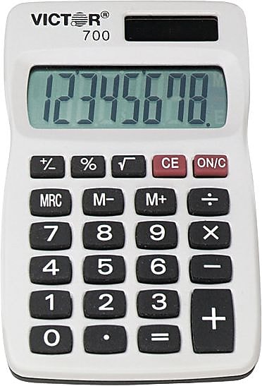 Victor 700 8-Digit Pocket Calculator, Off White