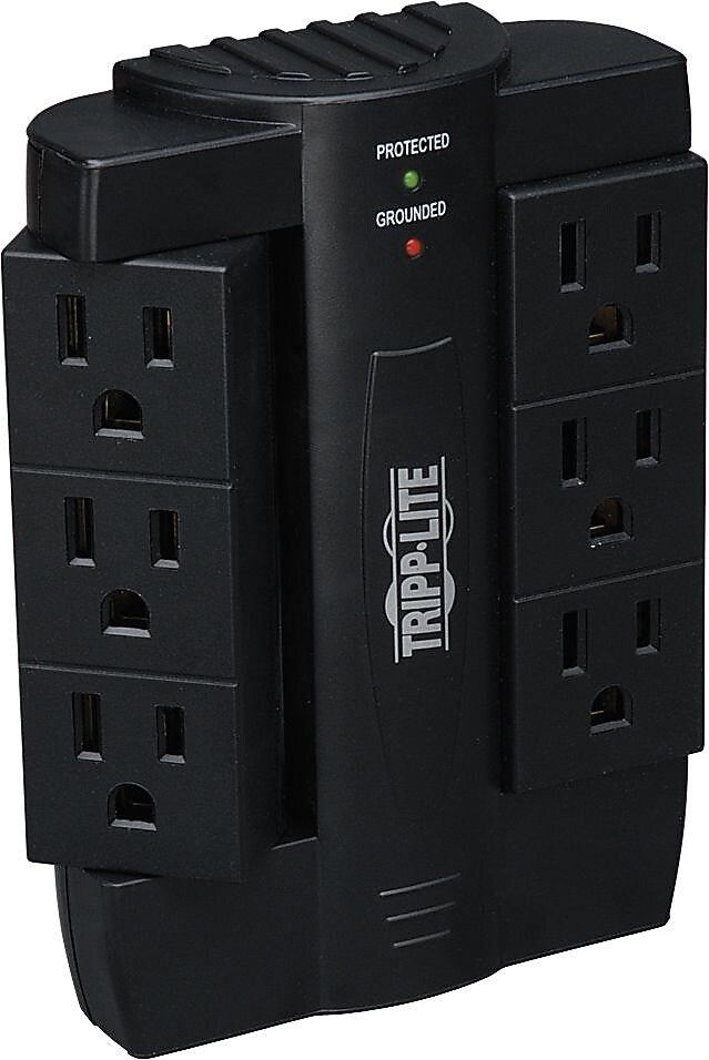Tripp Lite 6-Outlet Surge Suppressor, 1200 Joules, Black (SWIVEL6)