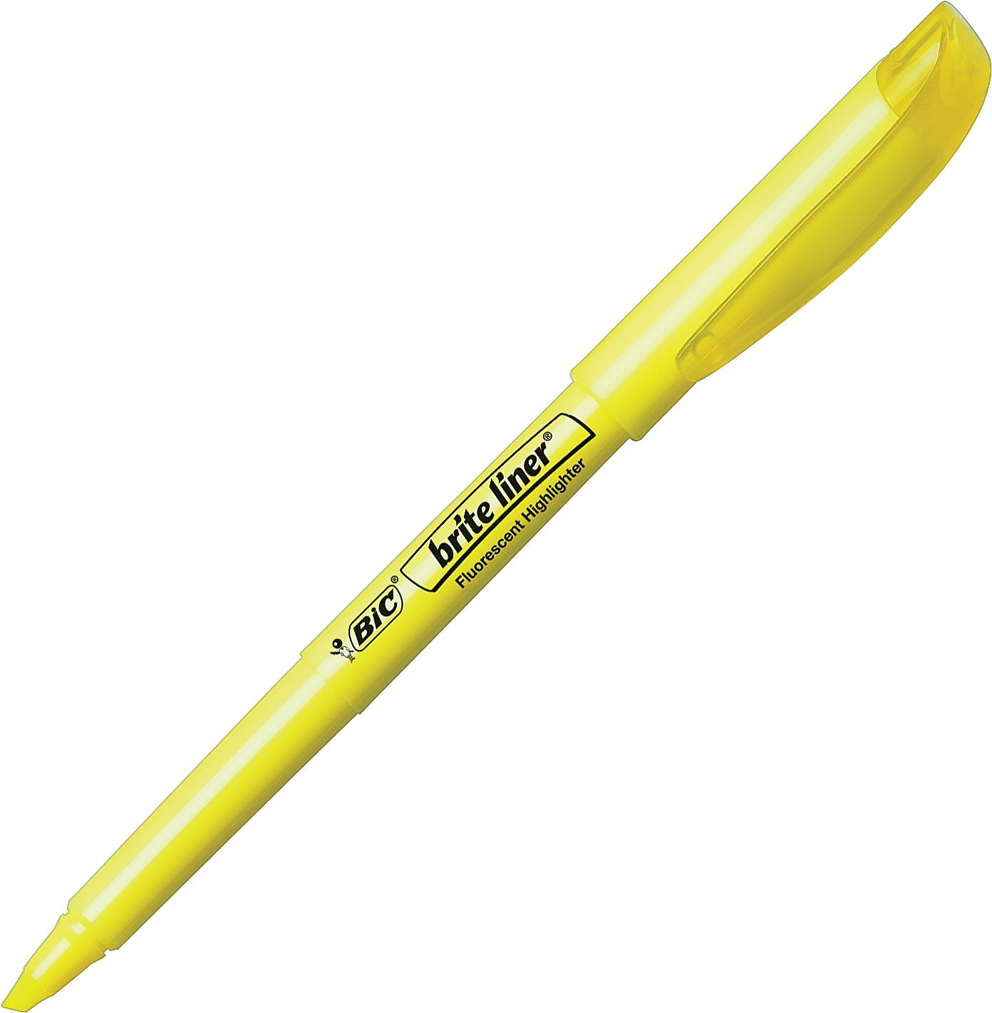 BIC Brite Liner Stick Highlighters, Chisel Tip, Fluorescent Yellow, 216/Carton (BL11YELCT)