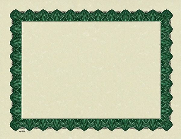 Great Papers Certificates, 8.5" x 11", Beige/Metallic Green, 25/Pack (934225)