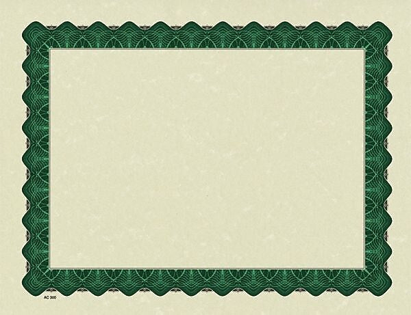 Great Papers Certificates, 8.5" x 11", Beige/Metallic Green, 25/Pack (934225)