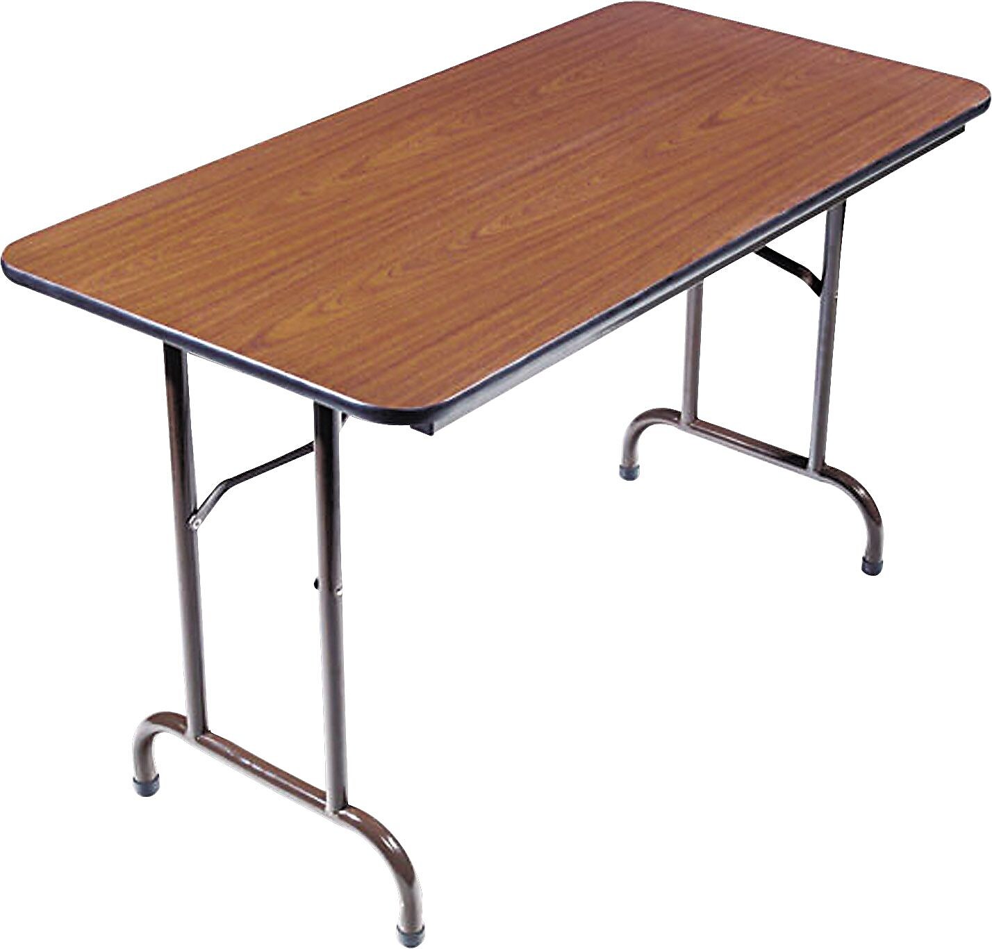 Alera™ Melamine Folding Table in Walnut Woodgrain, 48Wx24"D