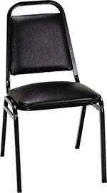 Alera Continental Vinyl Square-Back Stacking Chairs, Black, 4/CT (ALESC68VY10B)