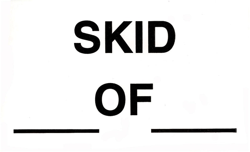 Decker Tape "Skid Of" Label, 500 Per Roll (DL3521C)