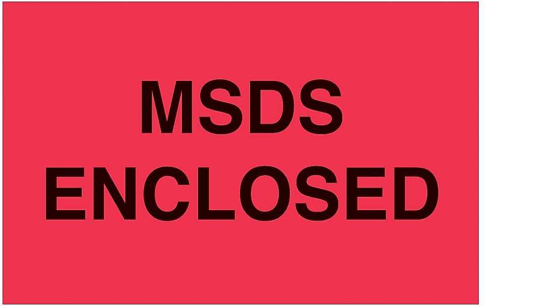 Decker Tape "MSDS Enclosed" Label, 3" x 5", 500/Roll (DL2523C)