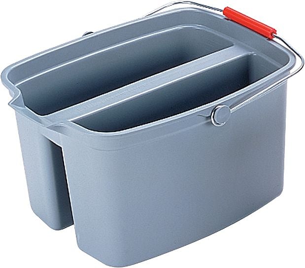 Rubbermaid® Brute® Plastic Utility Double Pail, Gray, 19 Quart, 10"H x 18"W x 14 1/2"D