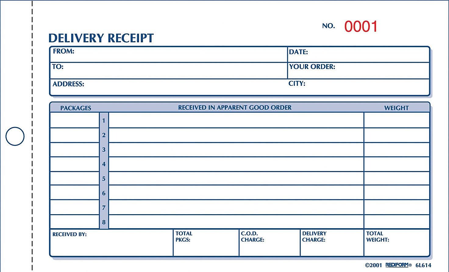 Rediform® Carbonless Delivery Receipt Books, 4-1/4" x 6-3/8" (RED6L614)