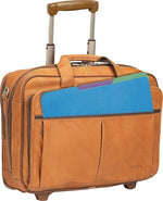 Solo New York 15.6" Leather Rolling Laptop Bag, Tan (D5291)