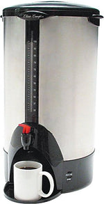 Coffee Pro® 100 Cup Plastic Handle Percolating Coffee Urn, 13 1/2"(Dia) x 23"(H), Stainless Steel (CP100)
