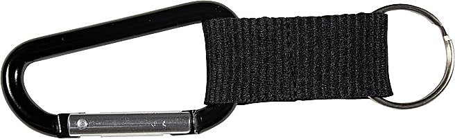 Carabiner with Split Key Ring, Black, 10/Pack (75556)