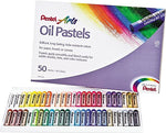 Pentel Oil Pastel Set With Carrying Case, Assorted, 50/Set
