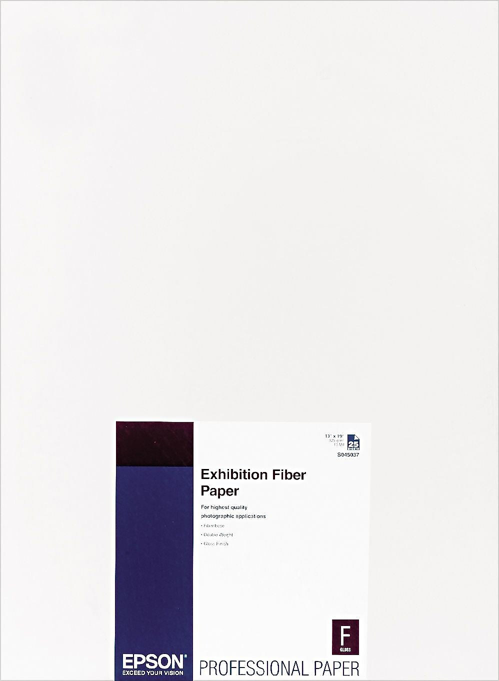 Epson® Exhibition Fiber Paper, 13 x 19, White, Each (S045037)