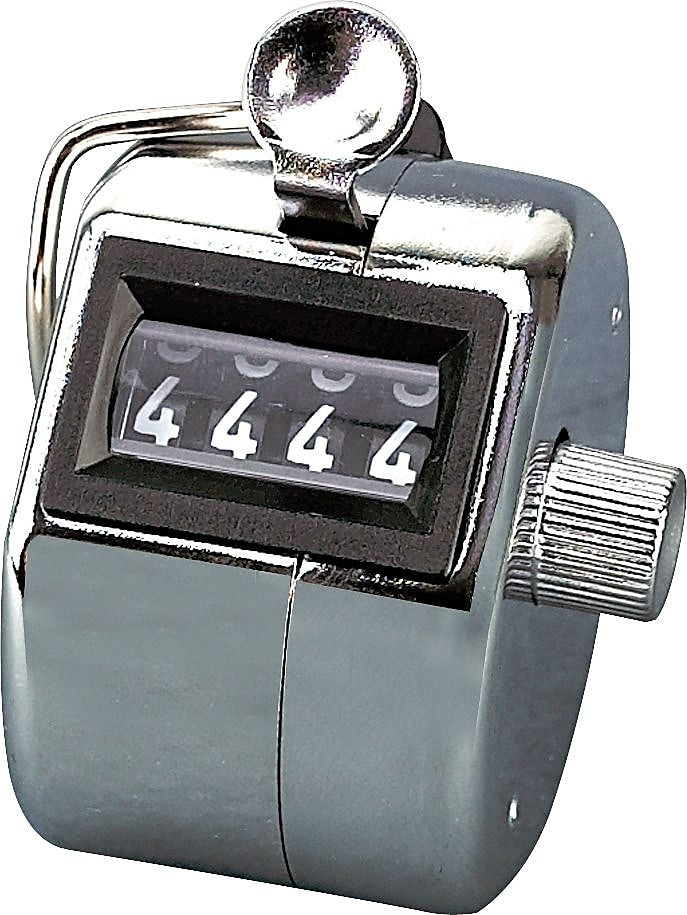 Tally i hand model tally counter, registers 0-9999, chrome