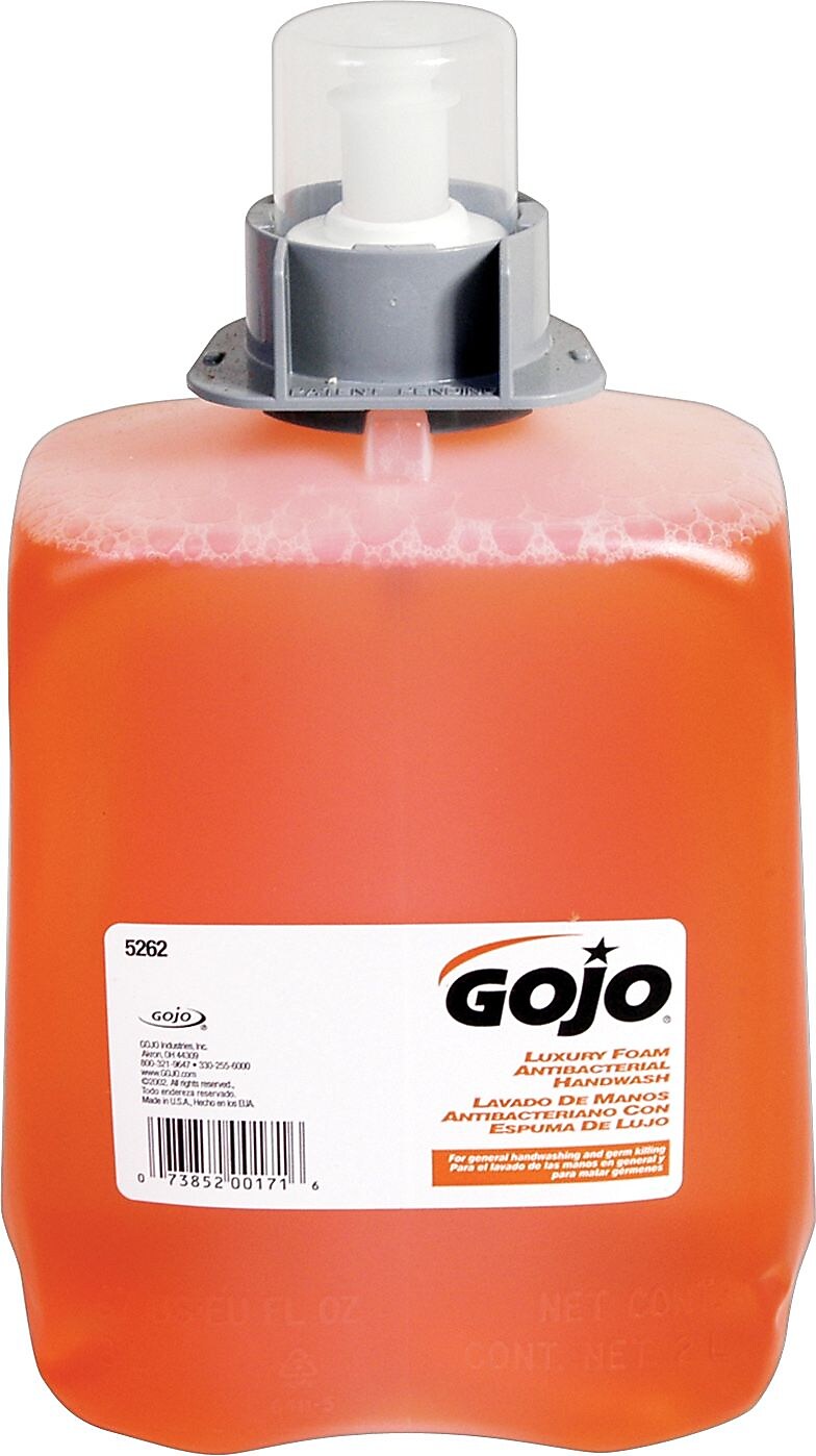 GOJO Luxury Antibacterial Foaming Hand Soap Refill for FMX 20 Dispenser, Orange Blossom Scent, 2000 ml., 2/Carton (5262-02)