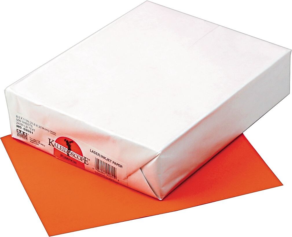 Pacon Kaleidoscope Colored Paper, 24 lbs., 8.5" x 11", Pumpkin, 500 Sheets/Ream (PAC102051)