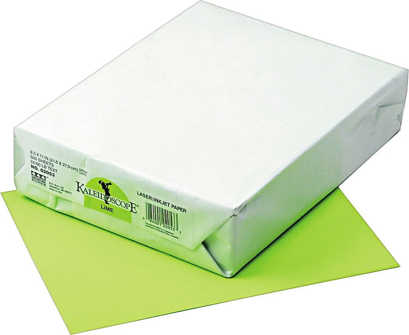 Pacon Kaleidoscope Multipurpose Colored Paper, Lime, 8 1/2" x 11", LETTER-size, 500 Sheets/Rm