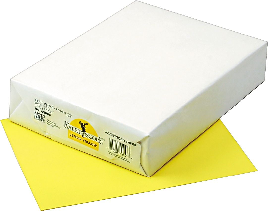 Pacon Kaleidoscope Multipurpose Colored Paper, Lemon Yellow, 8 1/2" x 11", LETTER-size, 500 Sheets/Rm