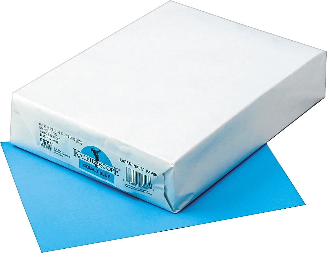 Pacon Kaleidoscope Colored Paper, 24 lbs., 8.5" x 11", Cobalt Blue, 500 Sheets/Ream (PAC102056)