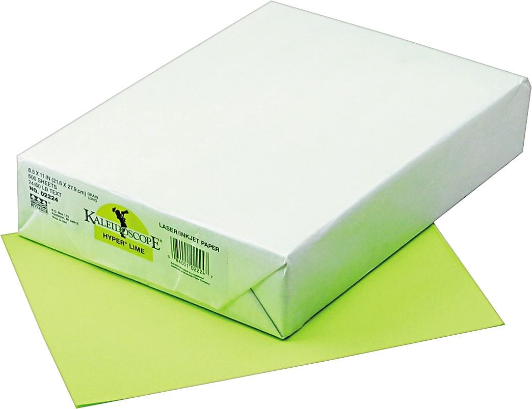Pacon Kaleidoscope Multipurpose Colored Paper, Hyper Lime, 8 1/2" x 11", LETTER-size, 500 Sheets/Rm