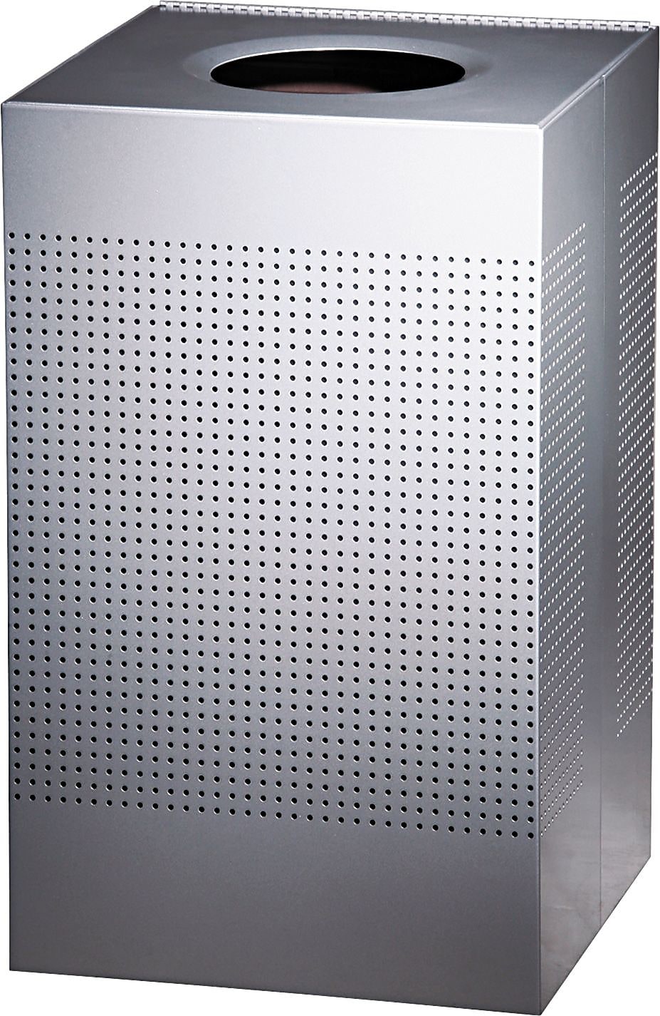 Rubbermaid Designer Line Silhouettes Waste Receptacles, Steel, 20 Gallon, Silver Metallic, 30"H x 18 3/4"W x 14 3/4"D
