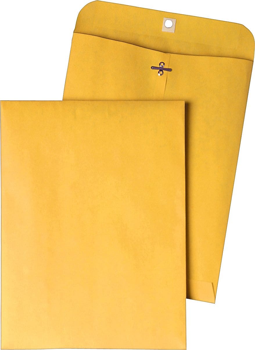 Quality Park Clasp & Moistenable Glue Kraft Catalog Envelope, 6 1/2" x 9 1/2", Kraft, 100/Box (37763)