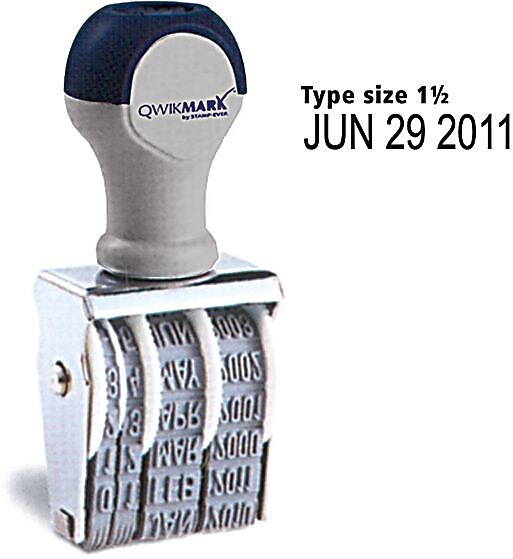 U.S. Stamp & Sign Rubber Date Stamp, 4 Bands, 10 Years, Type Size 1 1/2
