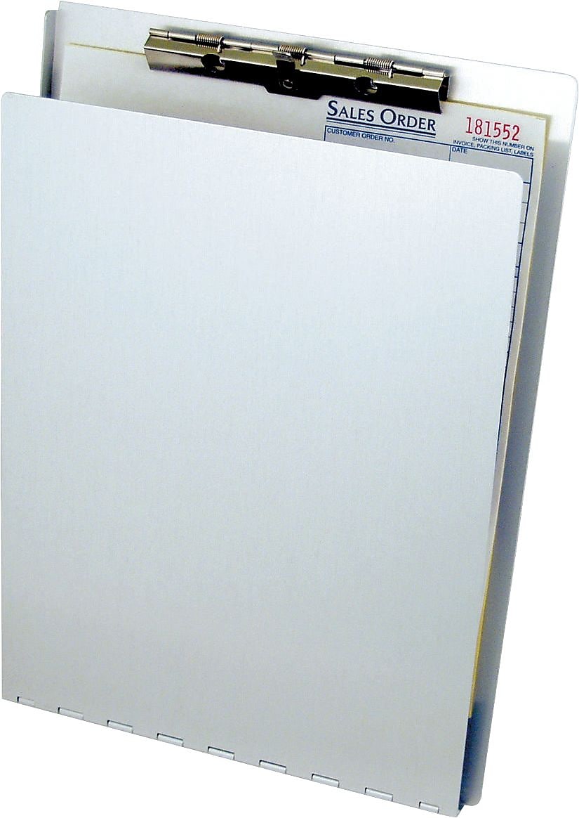 Saunders Aluminum Clipboard with Writing Plate, Letter, Silver, 8 1/2"W x 12"L