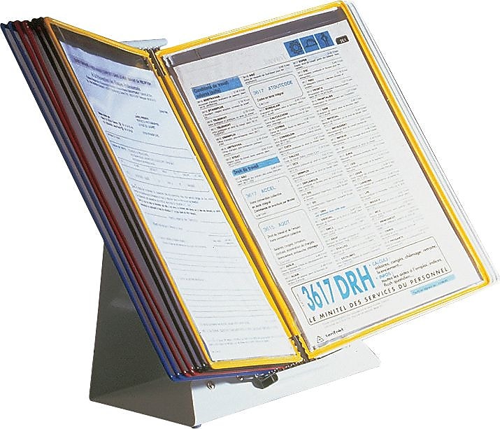 Tarifold Document Holder, 8.5" x 11", Table Top, Multicolored, PVC (TFID291)