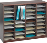 Safco E-Z Stor® 36-Compartment Literature Organizers, 40" x 11.75", Mahogany (9321MH)