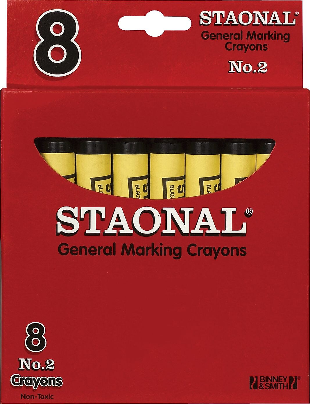 Crayola® Staonal Marking Crayon, 5" Long, 9/16" Diameter, Red, 8/Box (520002)