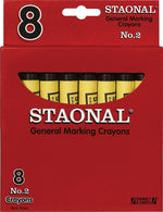 Crayola® Staonal Marking Crayon, 5" Long, 9/16" Diameter, Red, 8/Box (520002)