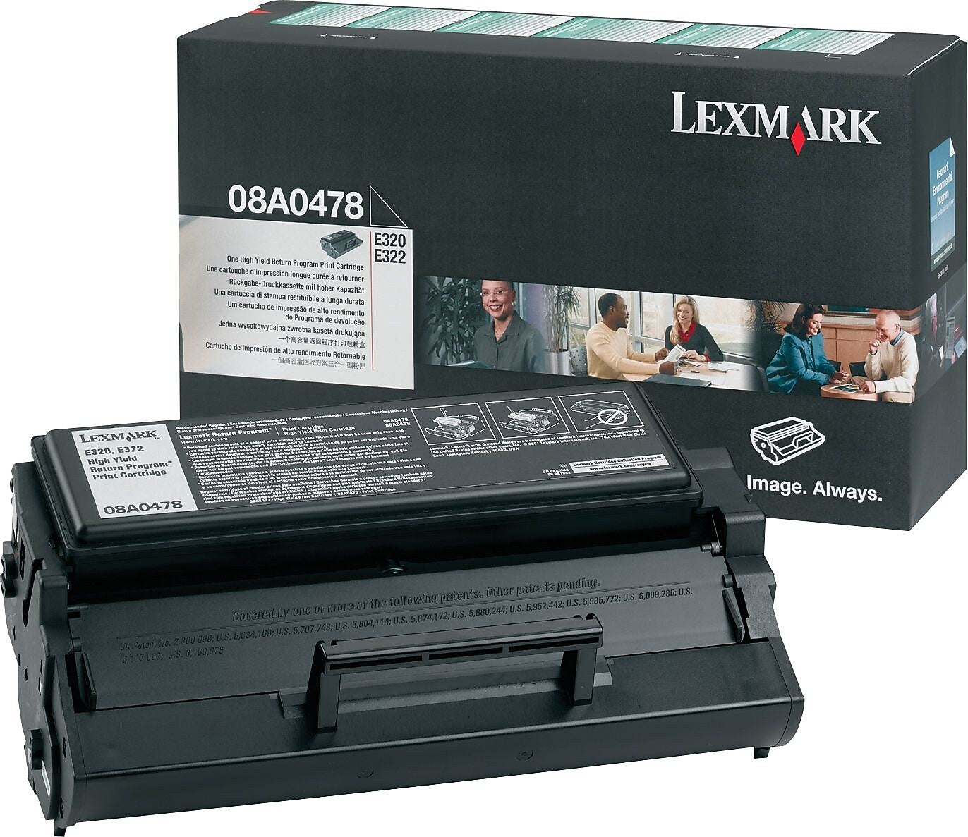 Lexmark 08A0478 Black Toner Cartridge, High-Yield