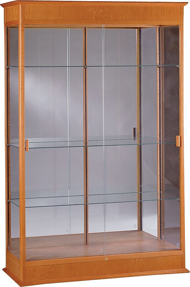Waddell Varsity Series Display Case, Autumn Oak, 77"H x 48"W x 18"D