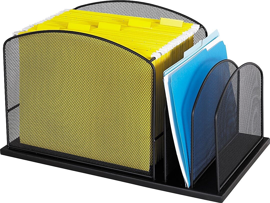 Safco® Onyx Mesh Hanging File with 2 Upright Section Organizer (SAF3259BL)