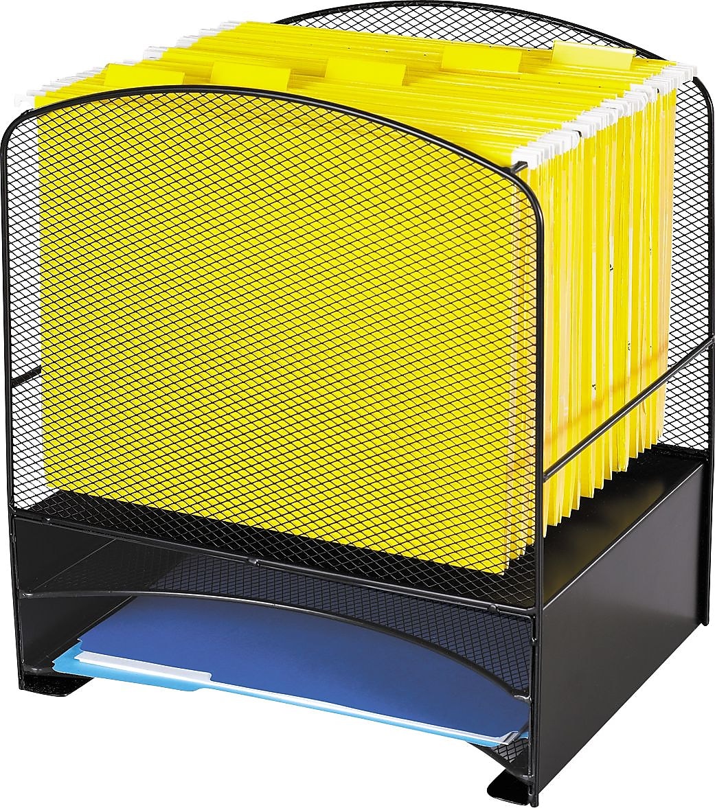 Safco® Onyx Mesh Hanging File Organizer with 2 Horizontal Sorters (SAF3260BL)